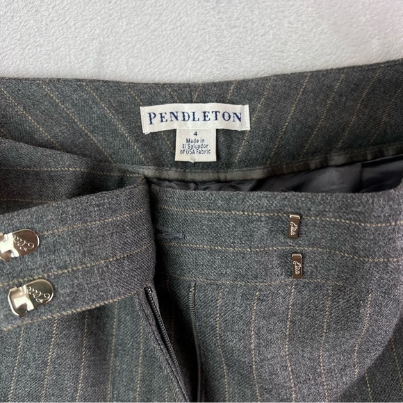 Pendleton 100% Virgin Wool Dress Pants Women's Size 4 Grey Business Preppy - Picture 6 of 13